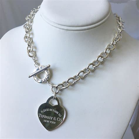 replica tiffany heart toggle necklace|tiffany chunky heart necklace.